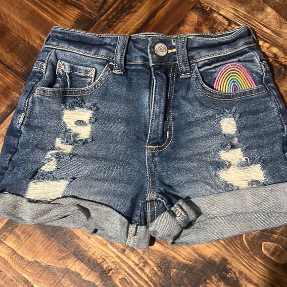 Justice Other - Size 8 Justice rainbow jean shorts EUC